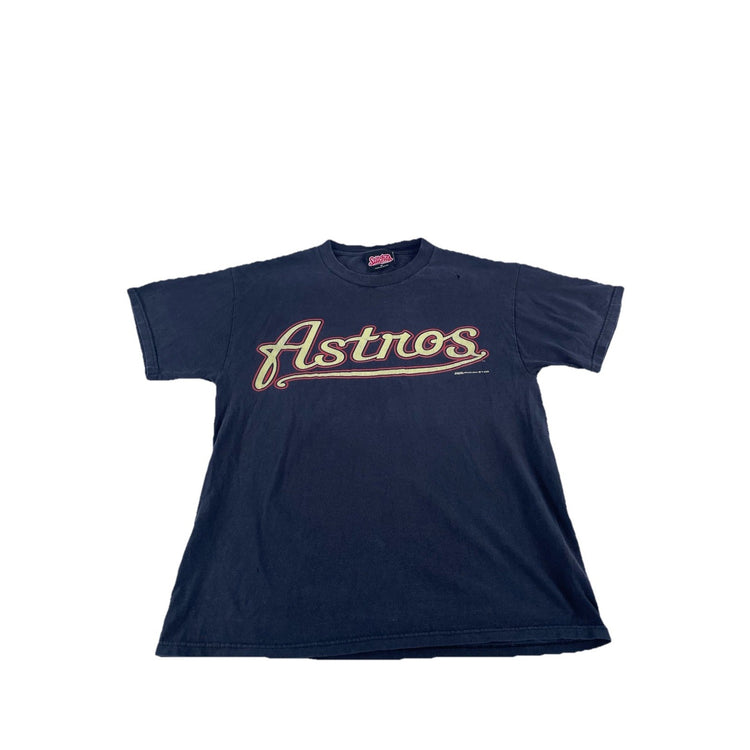 Men Vintage 2005 Houston Astros MLB | Stitches Athletic Gear Black T-Shirt SizeM