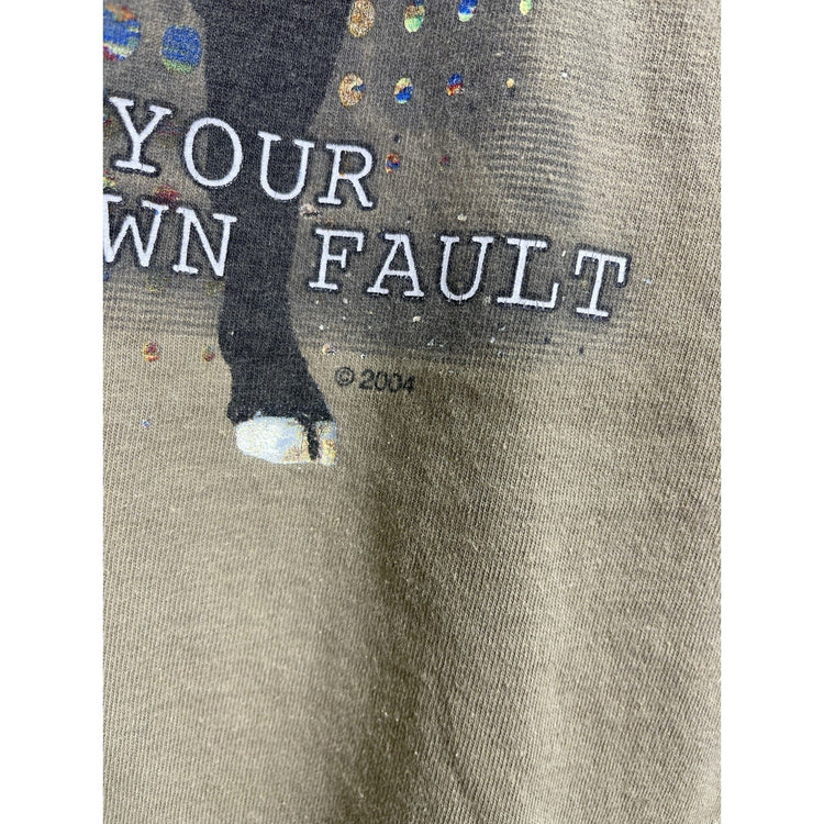 Wrangler Men's Brown 2004 Rodeo Graphic Double Sided T-Shirt Sz XL