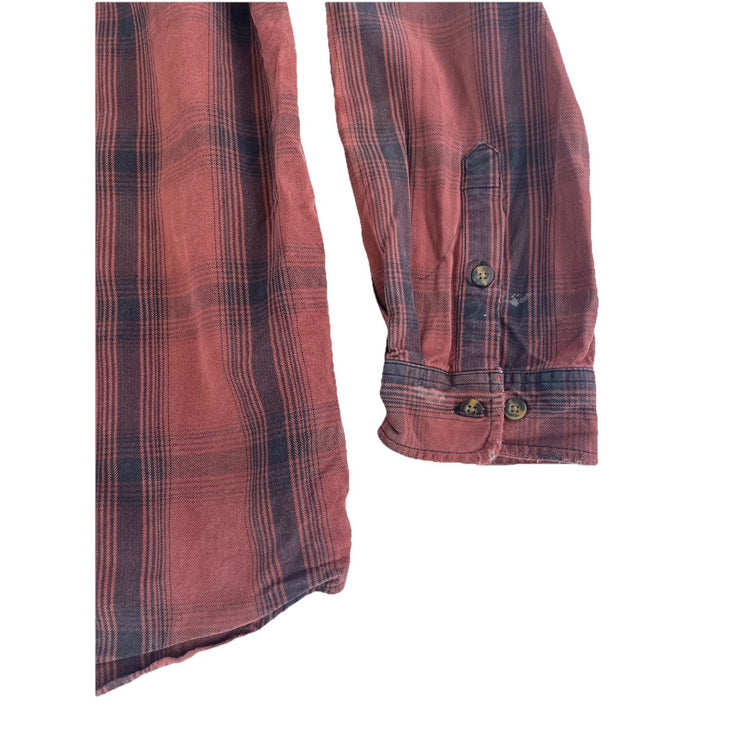 Mens Carhartt Orginal Fit Red & Balck Plaid Flannel Button Down T Shirt Size 2XL