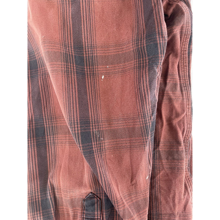 Mens Carhartt Orginal Fit Red & Balck Plaid Flannel Button Down T Shirt Size 2XL