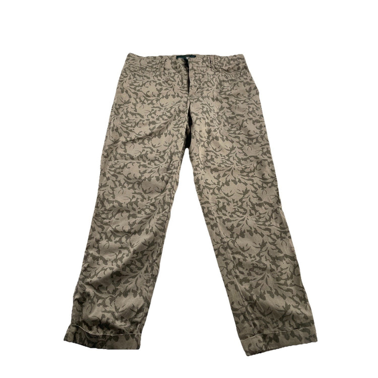 Womens Lauren Ralph Lauren Size 6 Khaki & Olive Green Abstract Camo Pants