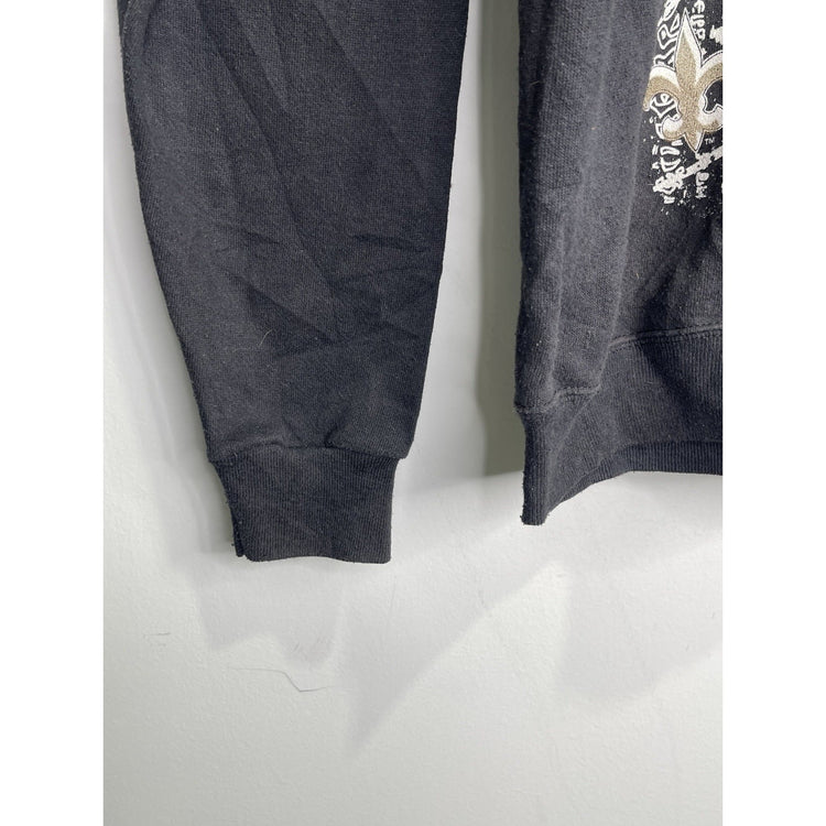 Men’s Vintage Fruit Of The Loom Sweatshirt NFL New Orleans Saints Black Sz XL