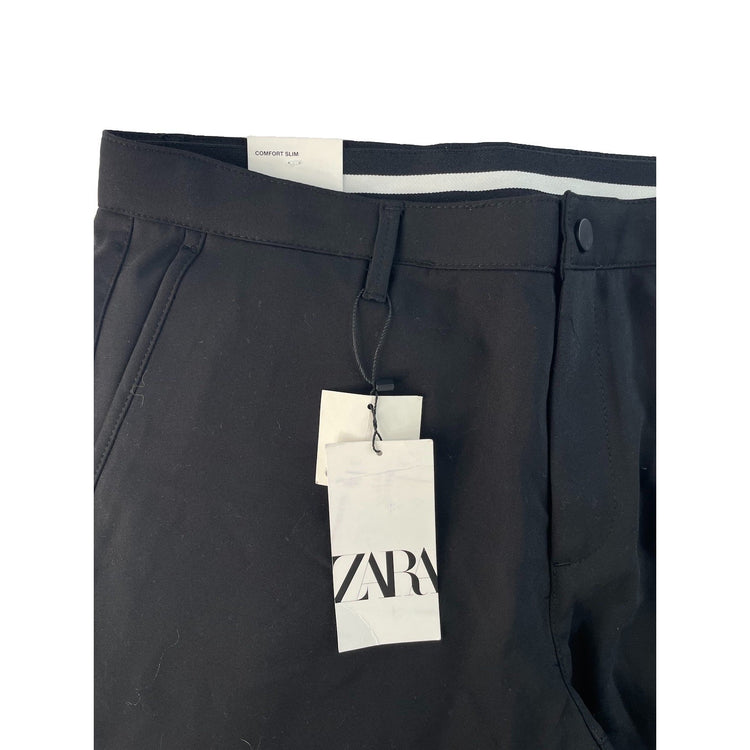 Men's ZARA The Driver Pant Black Comfort Slim Fit Size XL
