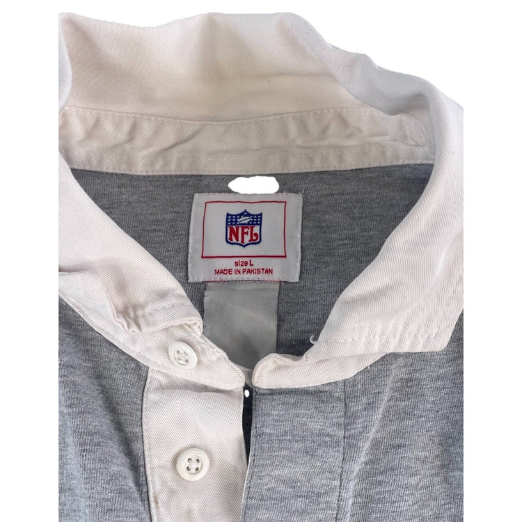 Mens NFL NY Jets Multicolor Longsleeve Polo Shirt Size L