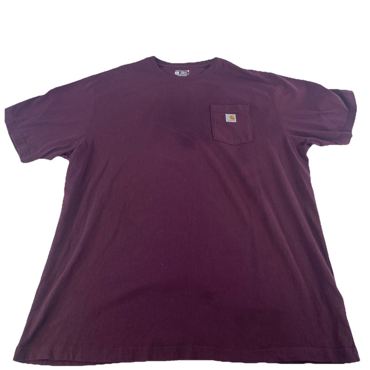Carhartt Red Maroon Loose Fit Pocket Crew Neck Short Sleeve Shirt Men's 3XL