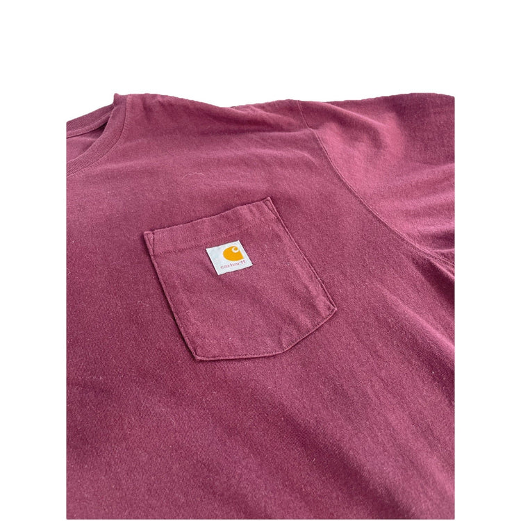 Carhartt Red Maroon Loose Fit Pocket Crew Neck Short Sleeve Shirt Men's 3XL
