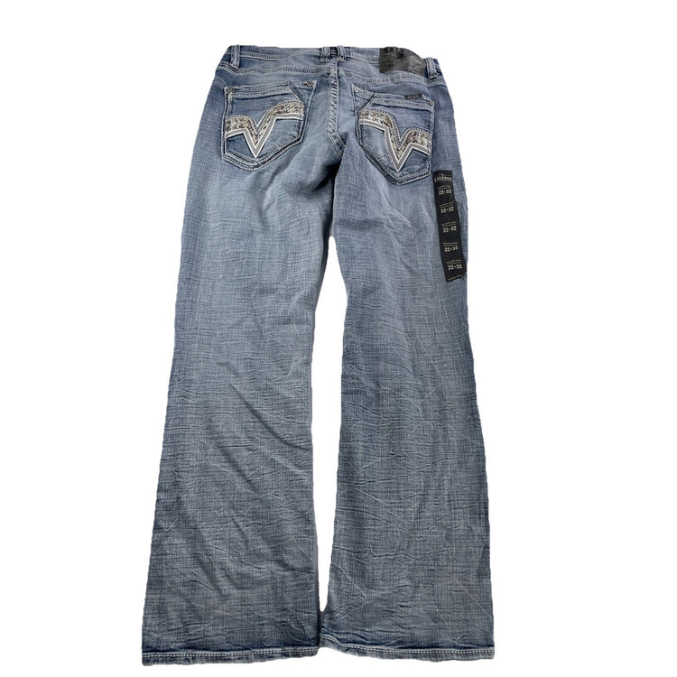 Mens Salvage Denim Mayhem Boot, Regular Fit Light Wash Blue Jeans Size 32