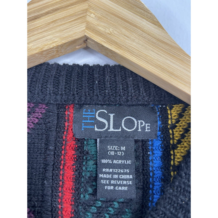 The Slope Kid Girls Pullover Long Sleeve Crewneck Sweater Multi Striped M 10-12