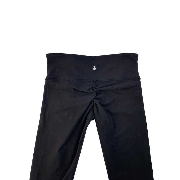 Womens Lululemon Solid Black Mid Rise Scrunch Back Leggings Size 2