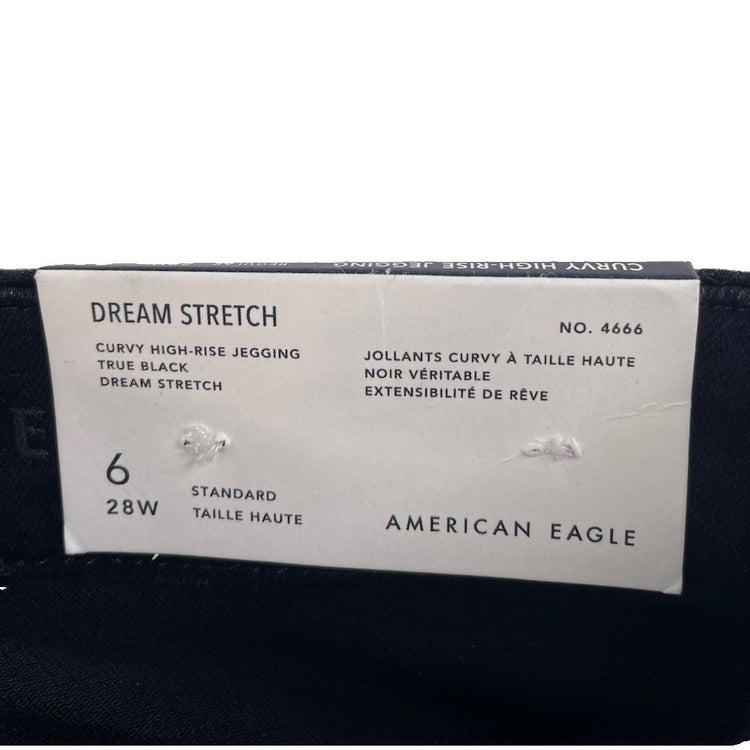 Women's American Eagle Dream Stretch Curvy High-Rise Jegging Black Size 6