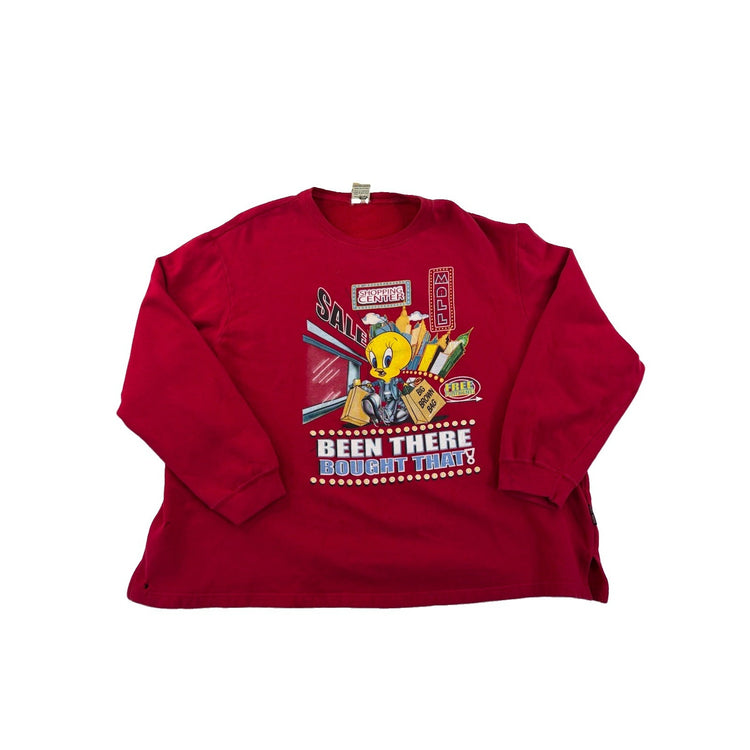Women’s Vintage Looney Tunes “ Been There Bough That “ Red XXL Sweatshirt
