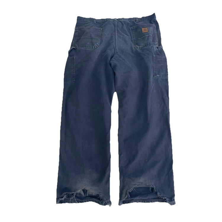 Mens Carhartt Dark Navy Blue Denim Jeans Size 40X32