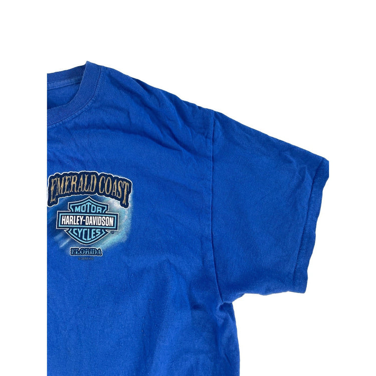 Men Vintage Emerald Coast Harley-Davidson Ft. Walton Beach FL Graphic Tee Size L