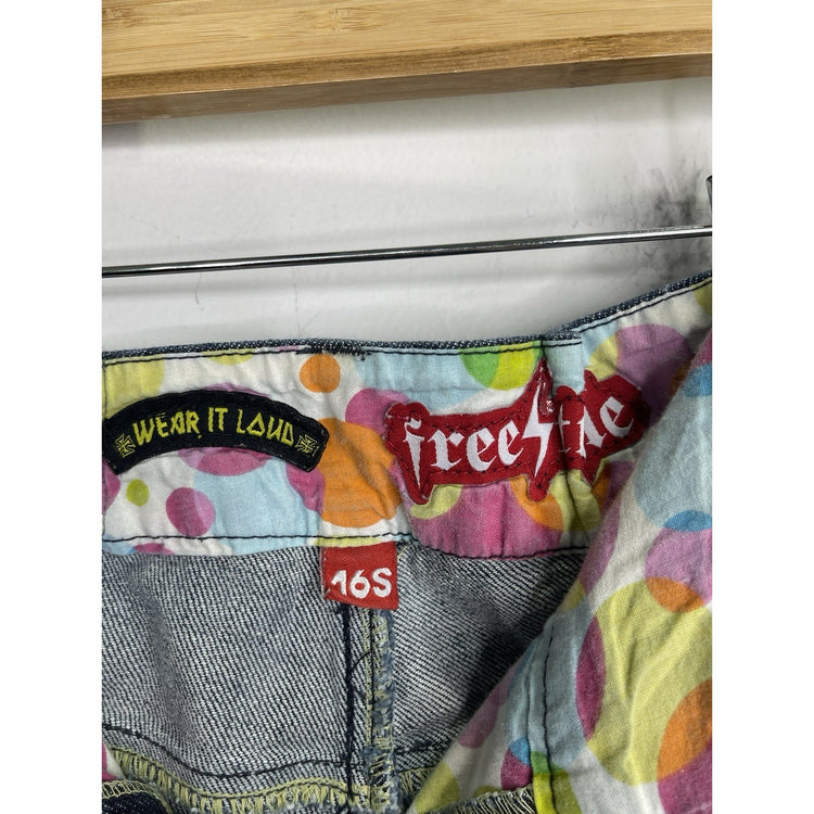 Women’s Y2K VTG Wear It Loud Freestyle Revolutionary Denim Straight Jeans Sz 16s