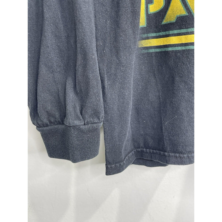 Men’s Vintage Black Graphic Green Bay Packers NFL Team Apparel Long Sleeve Sz M