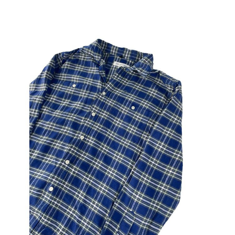 Mens Aeropostale Blue & White Plaid Button Up Shirt Size Small