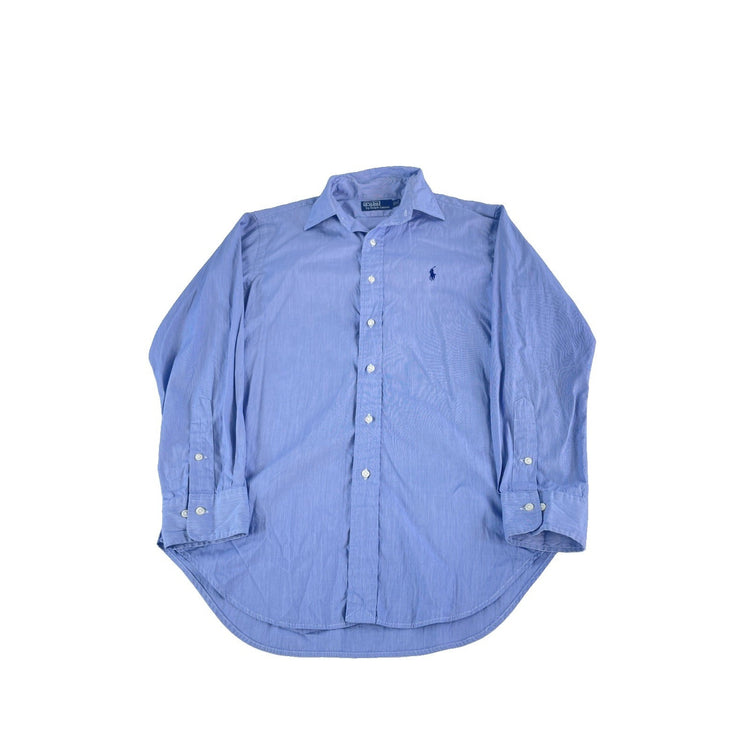 Mens Polo My Ralph Lauren Blue White Stipes Dress Shirt Size 15-32/33