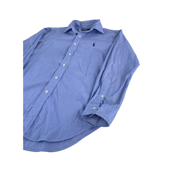 Mens Polo My Ralph Lauren Blue White Stipes Dress Shirt Size 15-32/33