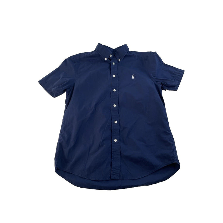 Youth Polo Ralph Lauren Navy Blue Button Down Shirt Size Large