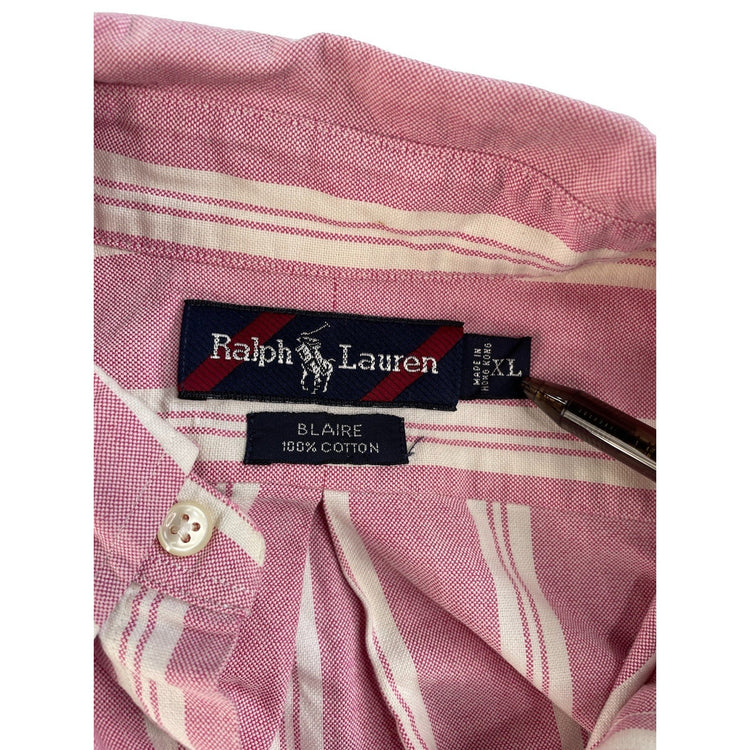 Men Vintage Ralph Lauren Blaire Striped Button Down Shirt Size XL