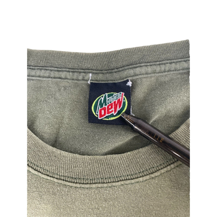 Mens Classic Green Mountain Dew T Shirt Size XL