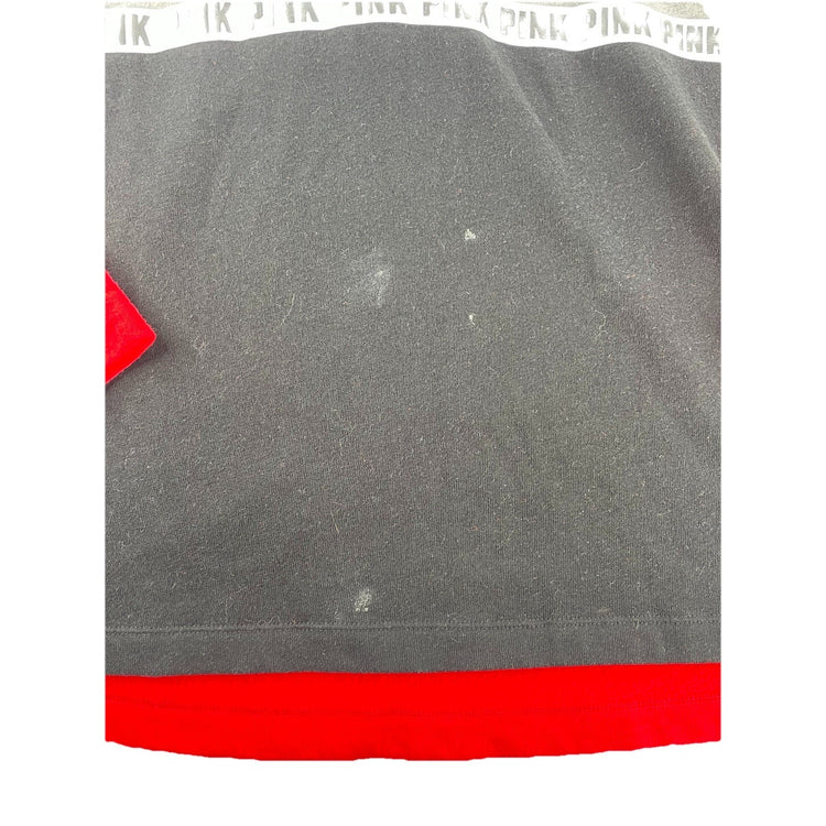Womens Victoria’s Secret PINK Red & Black Hooded Sweater Size Small