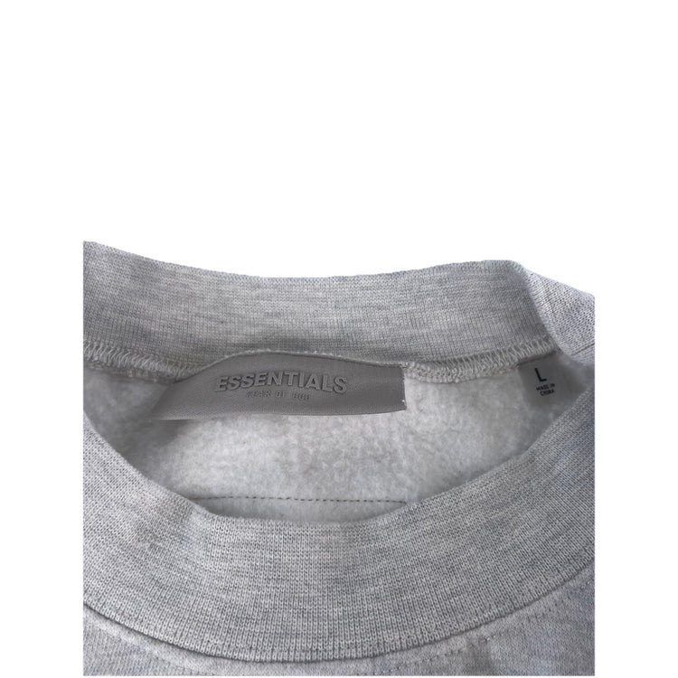 Mens Essentials Fear Of God Light Gray Crewneck Sweatshirt Size L