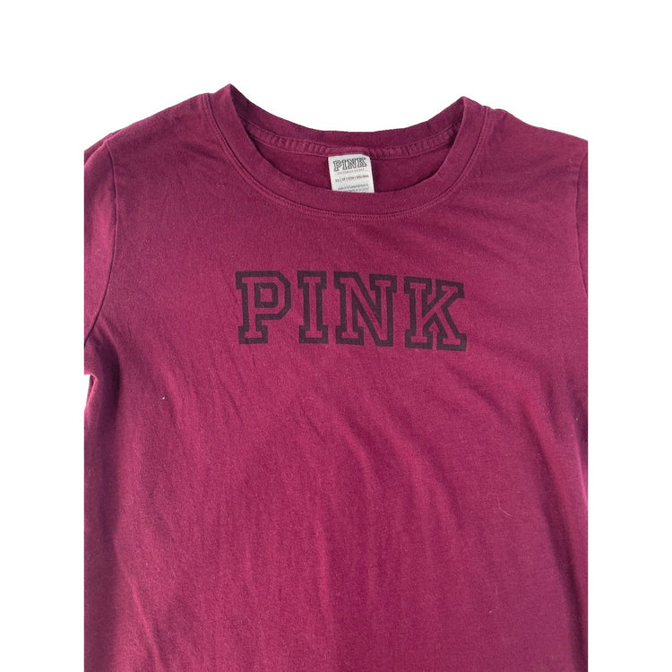 Women’s PINK Victorias Secret Maroon T Shirt Size XS