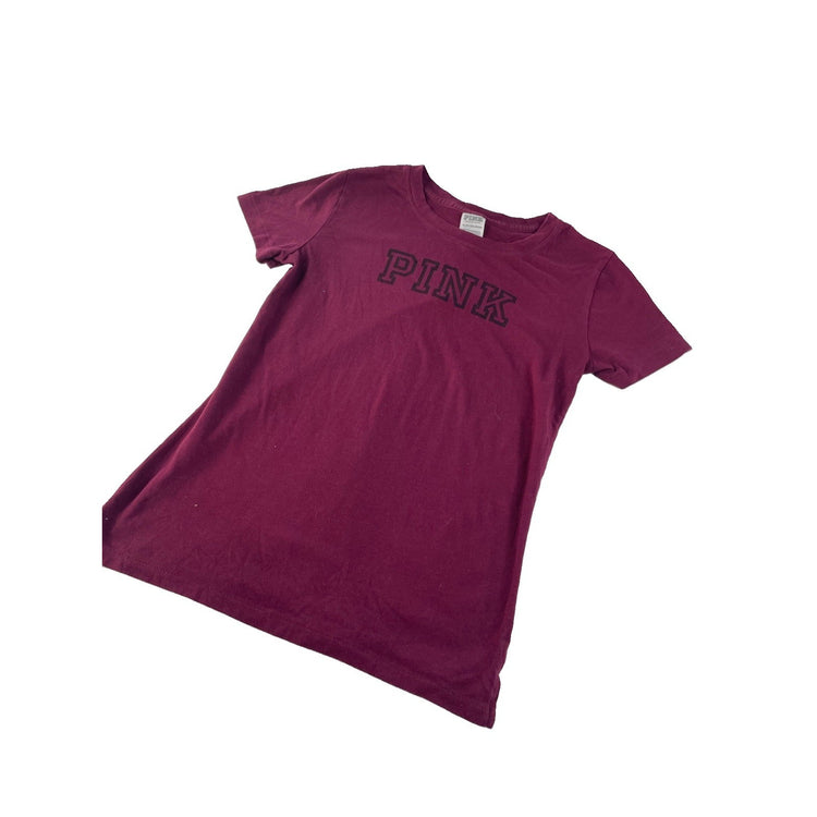 Women’s PINK Victorias Secret Maroon T Shirt Size XS