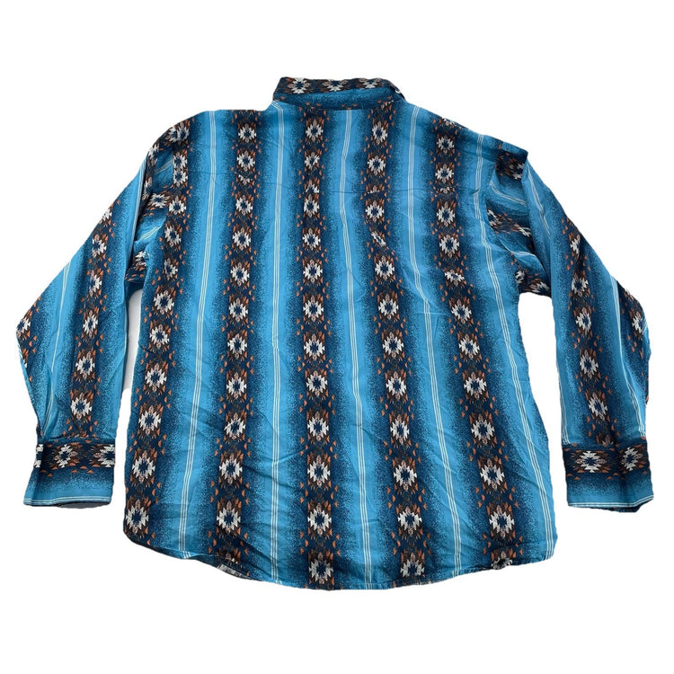 Mens Vintage Wrangler Retro-Style Long-Sleeve Western SnapDown Shirt Size 3xl