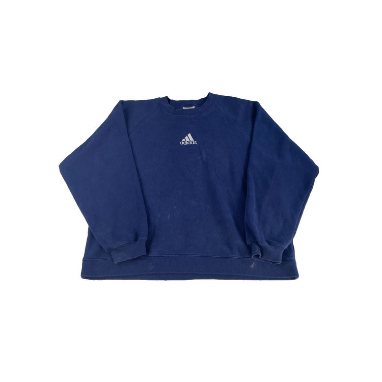 Mens Vintage Adidas Navy Blue Crewneck Sweatshirt Size XL