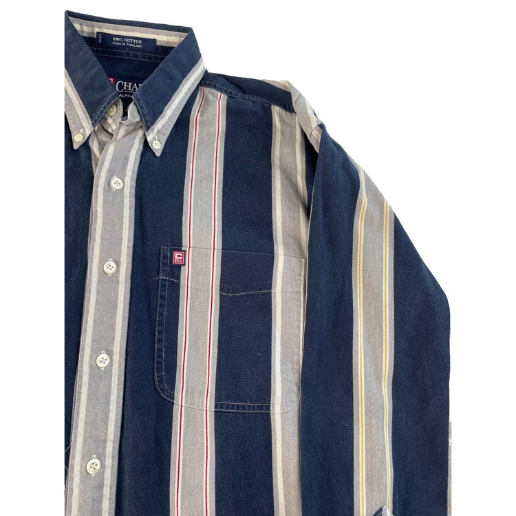 Men Chaps Striped Long Sleeve Button Down Shirt Size S