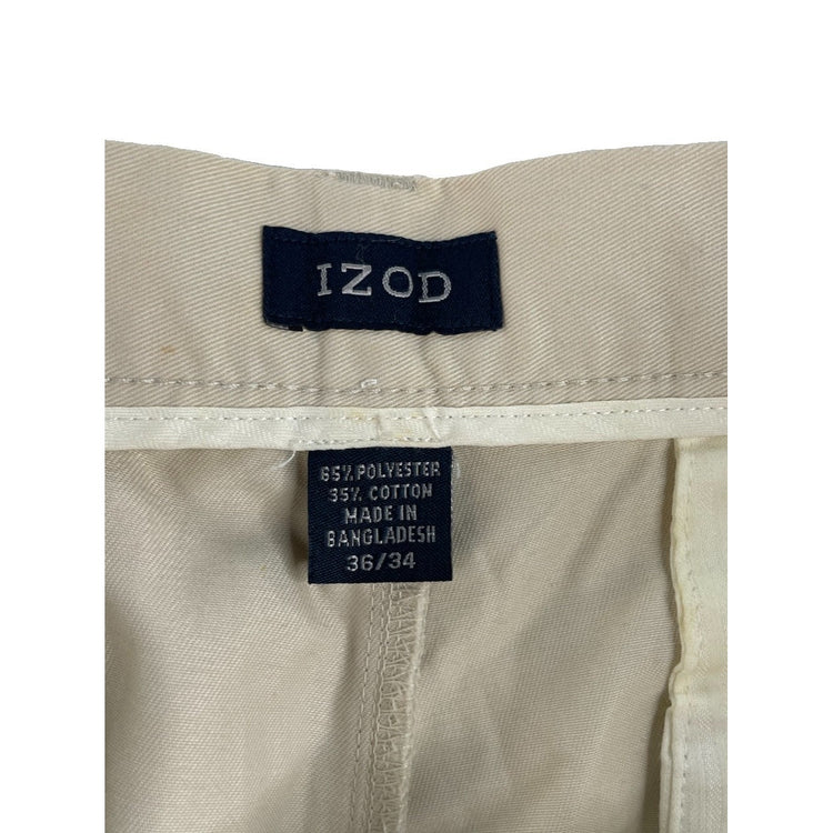 Mens Izod Performance NWT Khaki Tan Metrix Fit Flat Front Chino Pants SIZE 36x3