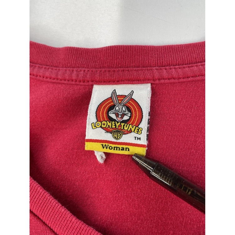 Womens Looney Tunes Tweety Bird I Know I'm Nasty V-Neck T-Shirt Red Size 2xl
