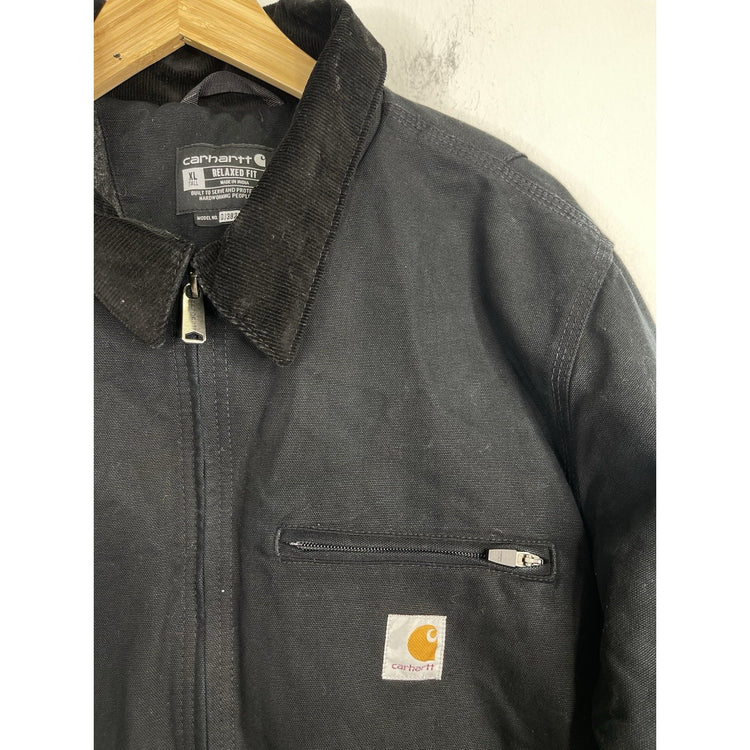 Men’s Workwear Heavyweight Carhartt Plaid Lined Detroit Jacket Black Sz XL Tall