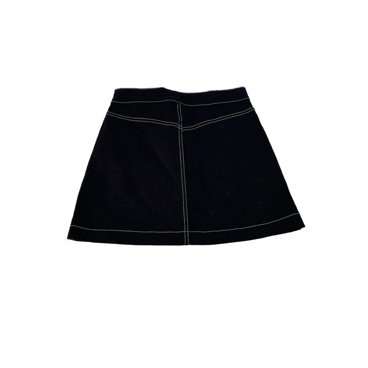 Womens Zara Black Contrast Stitch Mini Skirt Size S