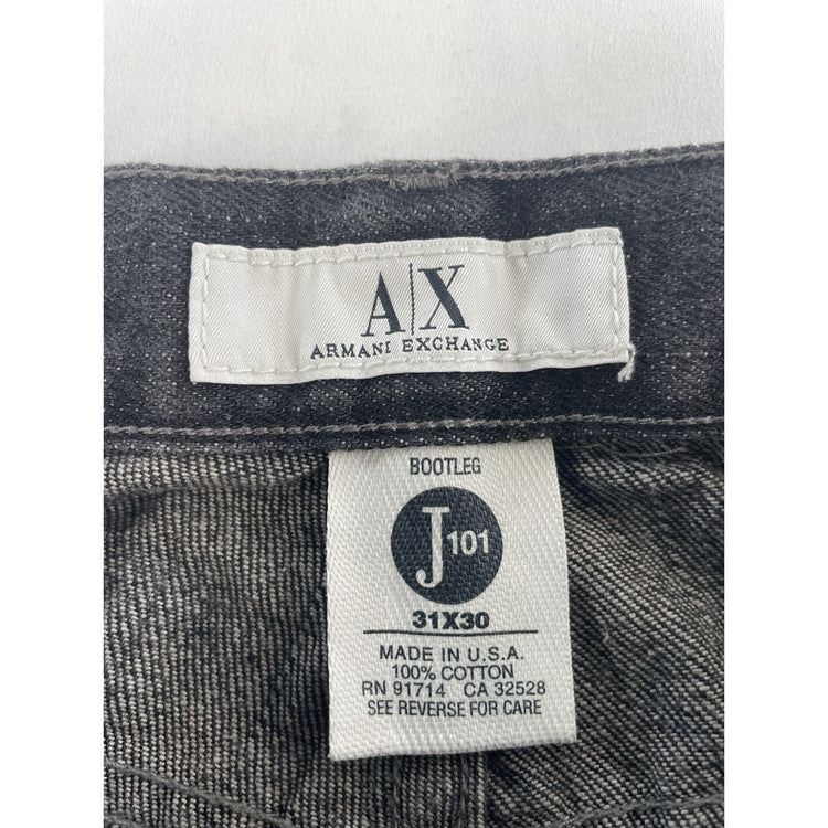 Mens Armani Exchange J101 Black Boot Cut Jeans Size 31X30