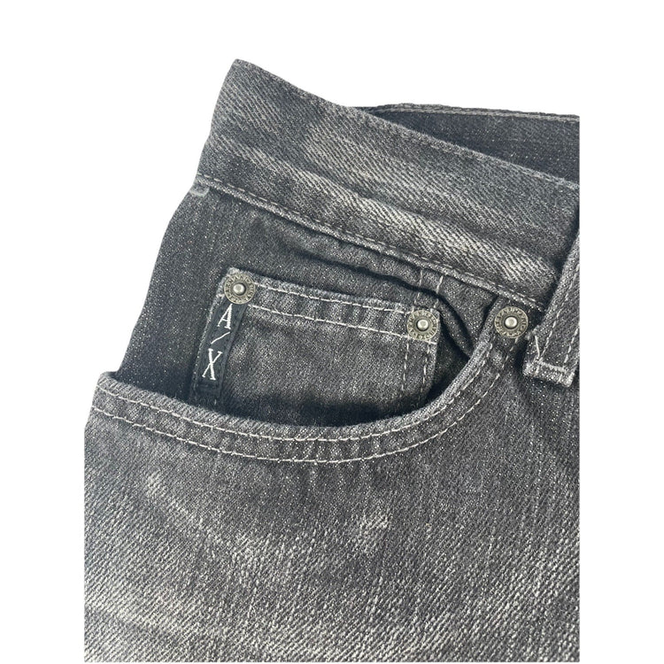 Mens Armani Exchange J101 Black Boot Cut Jeans Size 31X30