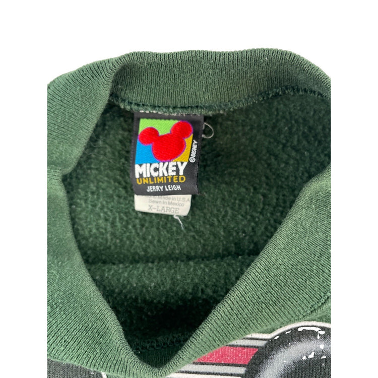 Mens Vintage Disney Micky Graphic Crewneck Sweatshirt Dark Green Size Xl