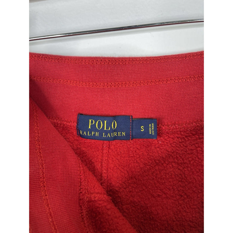Polo Ralph Lauren Mens Red Fleece Sweatpants Joggers With Blue Pony Size Small
