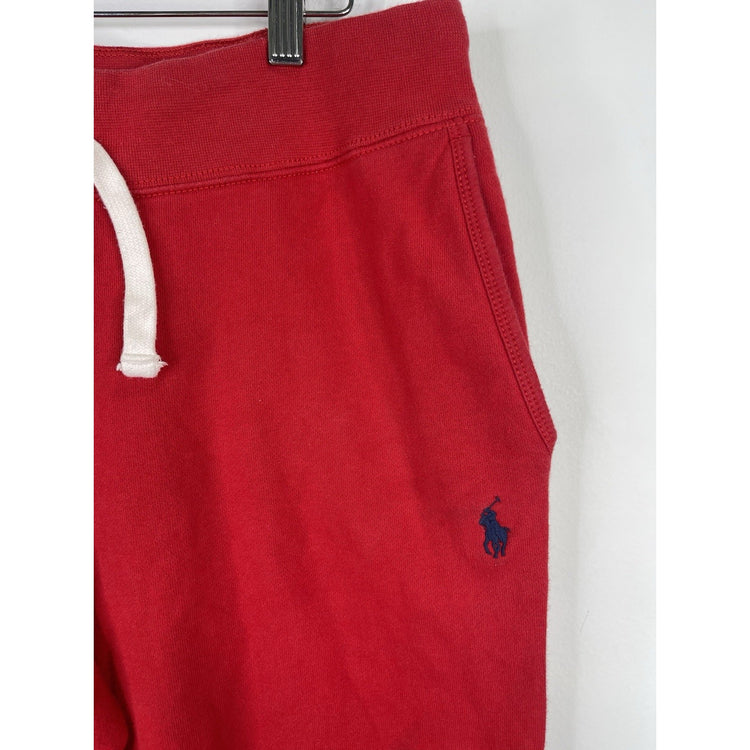 Polo Ralph Lauren Mens Red Fleece Sweatpants Joggers With Blue Pony Size Small