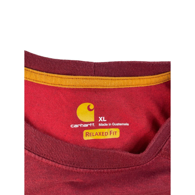Mens Carhartt Force Relaxed Fit Red/Maroon Pocket T-Shirt Size XL
