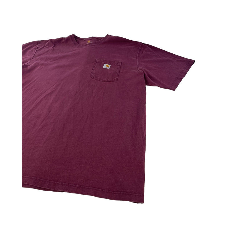 Mens Carhartt Maroon Orignal Fit Short Sleeve Pocket T-Shirt Size 2XL
