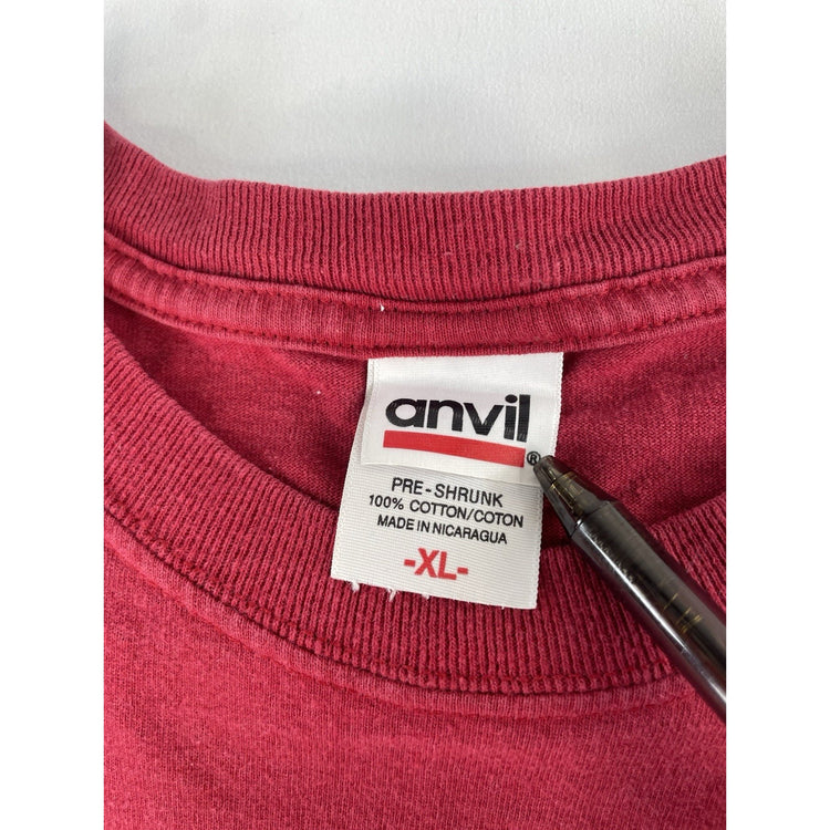 Mens Anvil Red Craig Biggio 3000 Hit Milestone Graphic Tee Size Xl