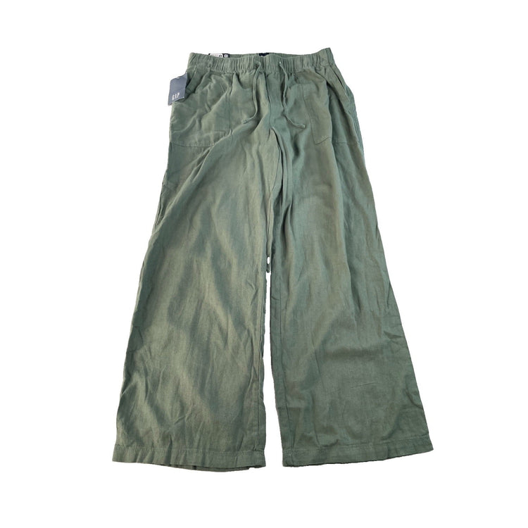 Mens GAP Green Linen Blend Wide-Leg Pants Size M