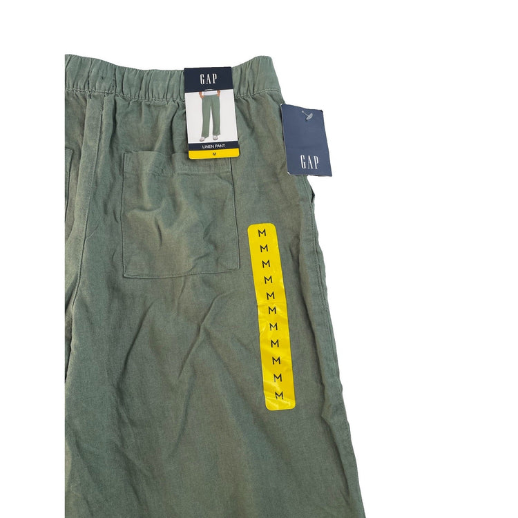 Mens GAP Green Linen Blend Wide-Leg Pants Size M
