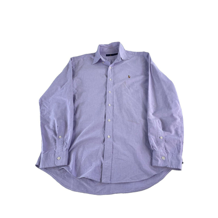 Mens Polo Ralph Lauren Light Purple Button Down Shirt Size Large
