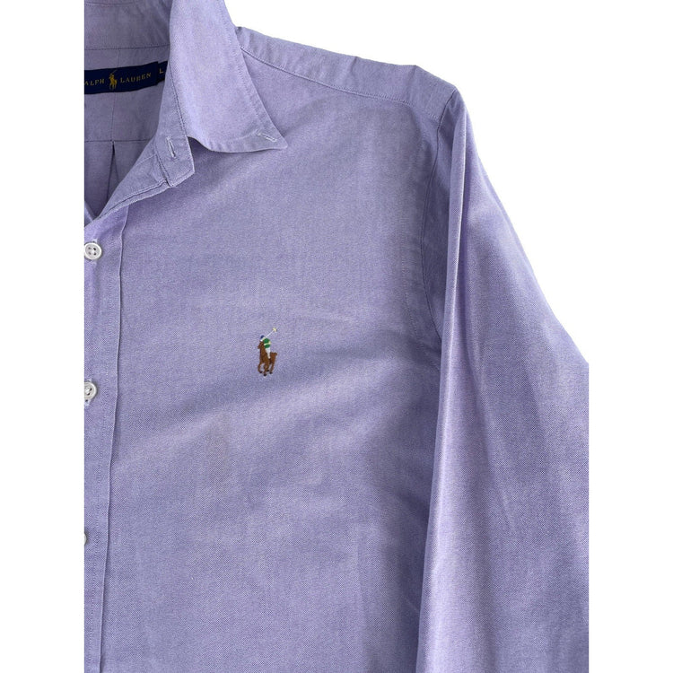 Mens Polo Ralph Lauren Light Purple Button Down Shirt Size Large
