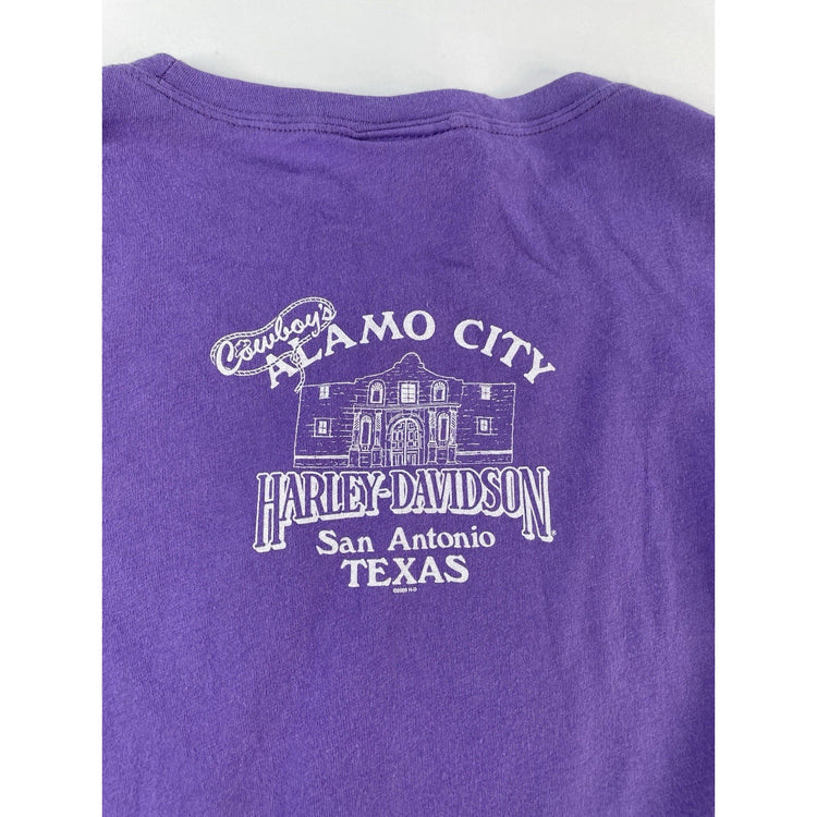 Women’s 2010 Harley Davidson Purple Alamo City San Antonio TX T Shirt Size Large