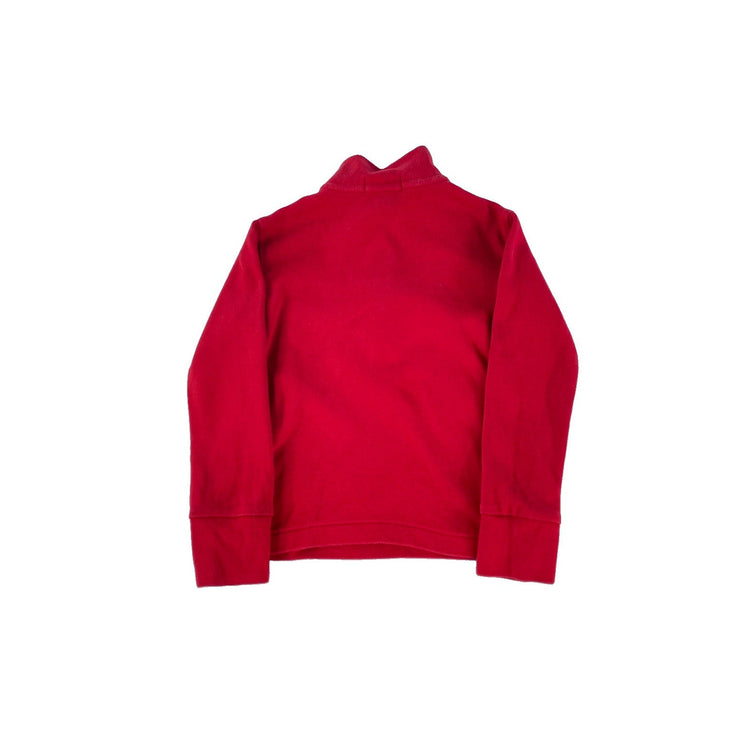 Boys Polo Ralph Lauren Red Fleece Quarter Zip Mock Neck Pullover Sweater Size 2T